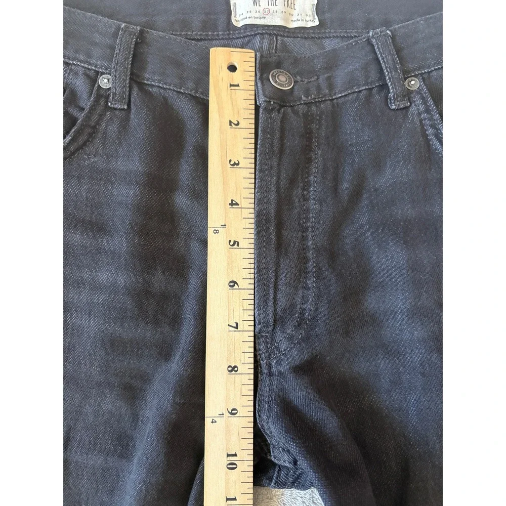 We The Free Distressed Ripped Jeans Black Wash Denim Raw Hem‎ Size 27 - Picture 3 of 9